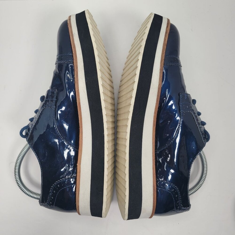 Halogen X Atlantic Pacific Women's Navy Patent Platform Oxford US Size 8M - Picture 6 of 8